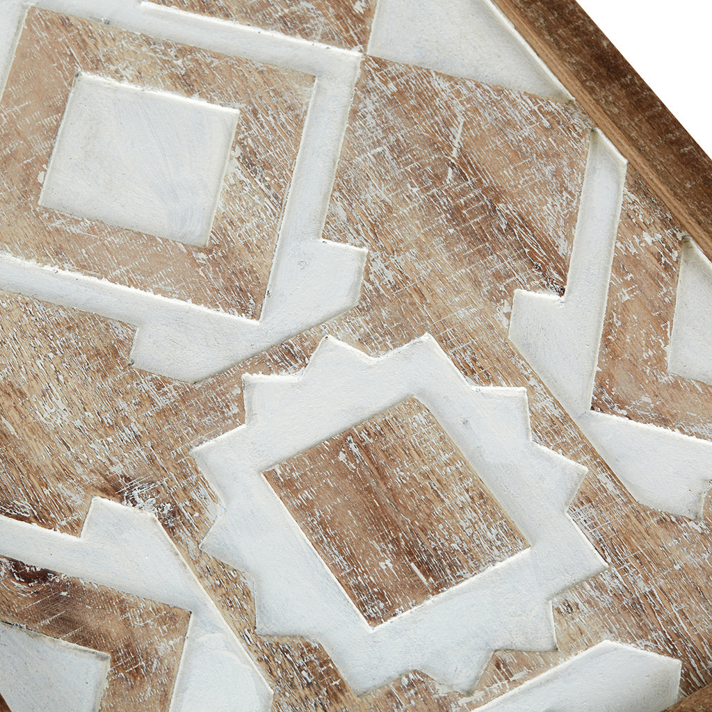 Two Tone Geometric 3 Piece Wood Wall Decor Set Natural Wood