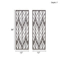 Grey Laser Cut Wood 2 Piece Panel Wall Decor Set Reclaimed Grey Mdf