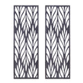 Grey Laser Cut Wood 2 Piece Panel Wall Decor Set Reclaimed Grey Mdf