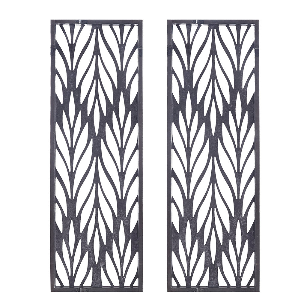 Grey Laser Cut Wood 2 Piece Panel Wall Decor Set Reclaimed Grey Mdf