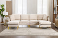 Untied We Win Accent Sofa Living Room Sofa Sectional Sofa Beige Velvet