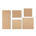 Abstract 5 Piece Gallery Framed Canvas Wall Art Set Natural Mdf