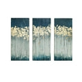 Gold Foil Abstract 3 Piece Canvas Wall Art Set Teal Mdf