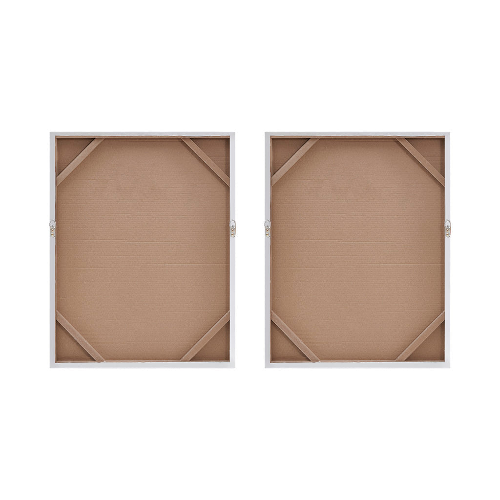 Heavily Embellished 2 Piece Canvas Wall Art Set Silver Mdf