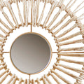 Round Natural Fiber And Mirror 3 Piece Wall Decor Set Neutral Metal