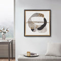 Gold Foil Abstract Framed Canvas Wall Art Black Wood