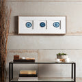 Real Stone Framed Glass And Double Matted Wall Art Blue Wood