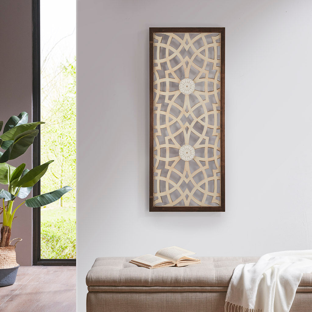 Two Tone Geometric Wall Decor Wood Wood