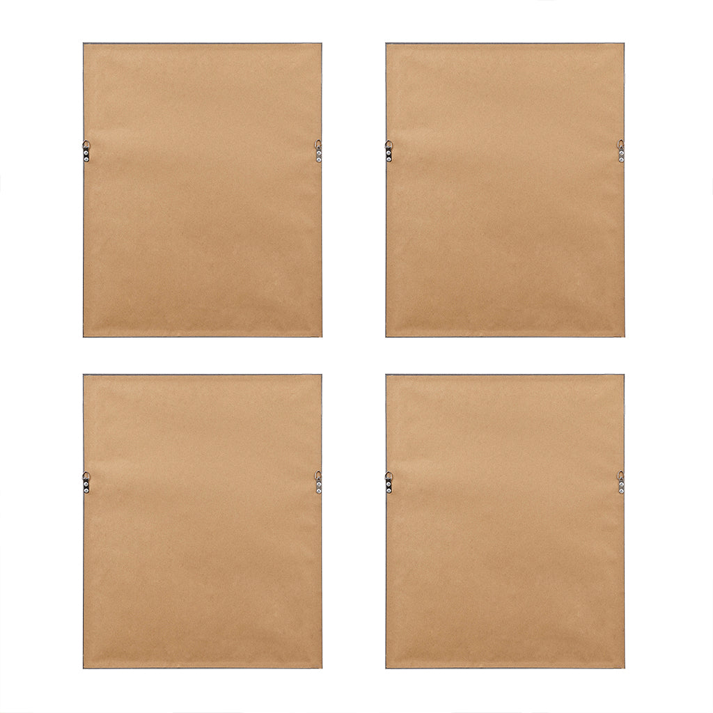 4 Piece Botanical Illustration Framed Canvas Wall Art Set Green Mdf