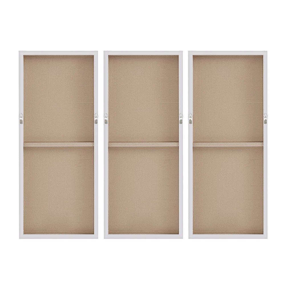 Heavily Embellished 3 Piece Canvas Wall Art Set Taupe Mdf