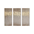 Gold Foil Abstract 3 Piece Canvas Wall Art Set Taupe Mdf