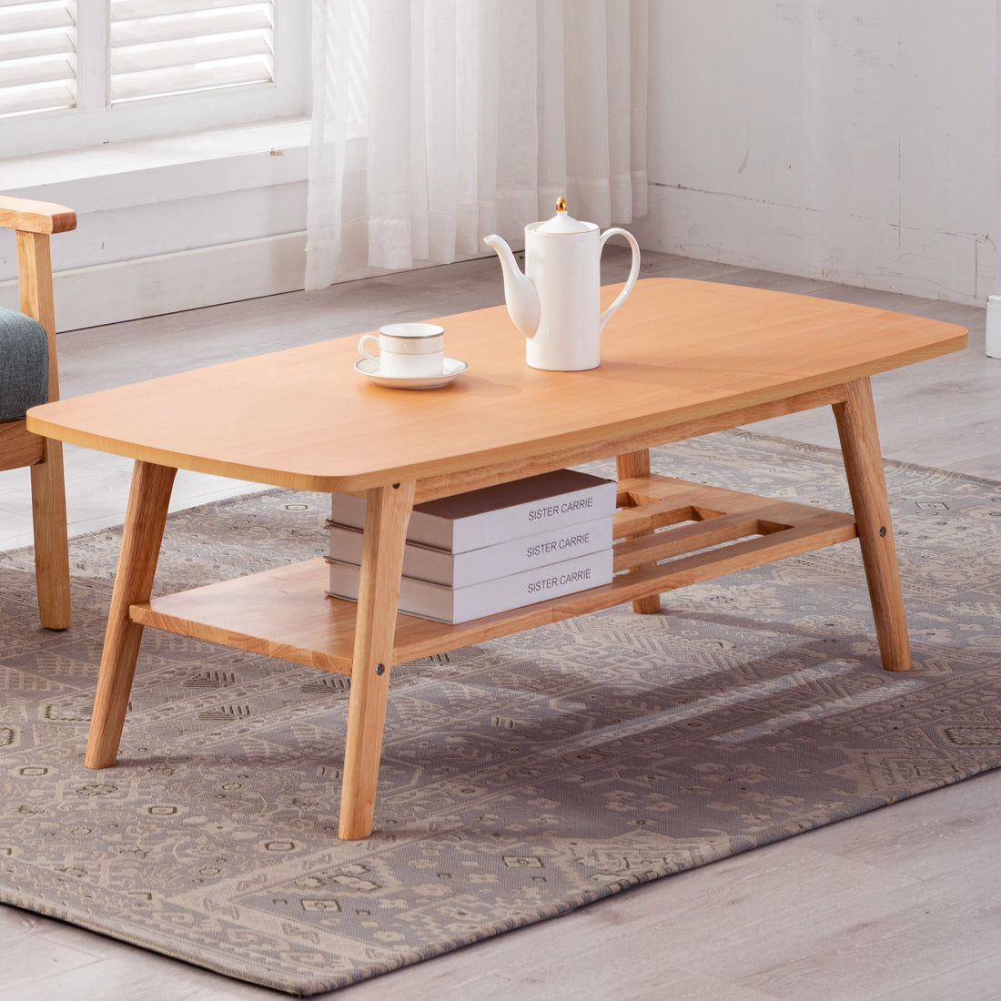 Bahamas 47" Natural Light Oak Coffee Table Natural Wood