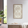 Two Tone Overlapping Geometric Wood Panel Wall Decor Natural White Wood