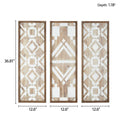 Two Tone Geometric 3 Piece Wood Wall Decor Set Natural Wood