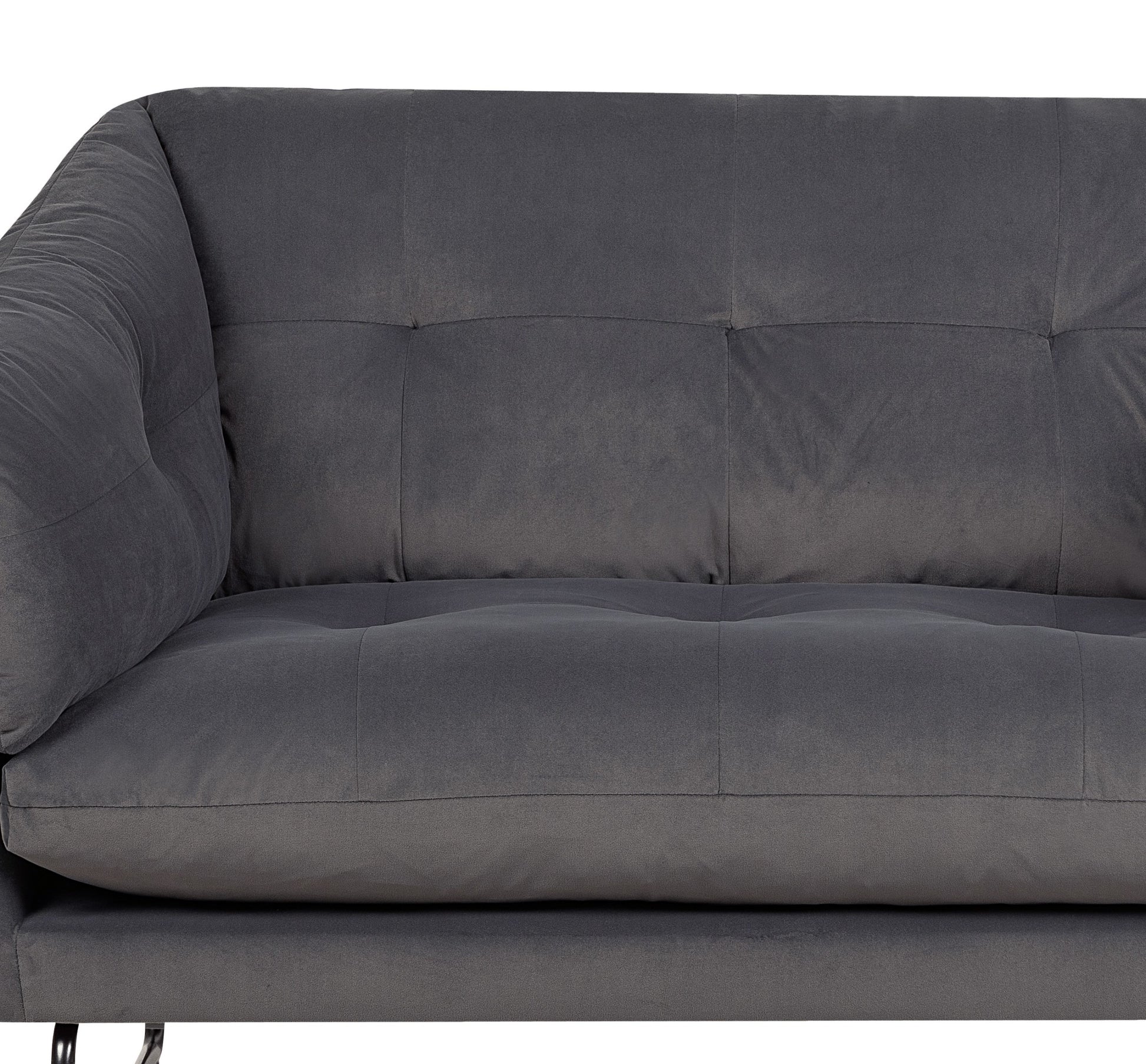 Karla 56.5" Dark Gray Velvet Contemporary Loveseat Dark Gray Velvet