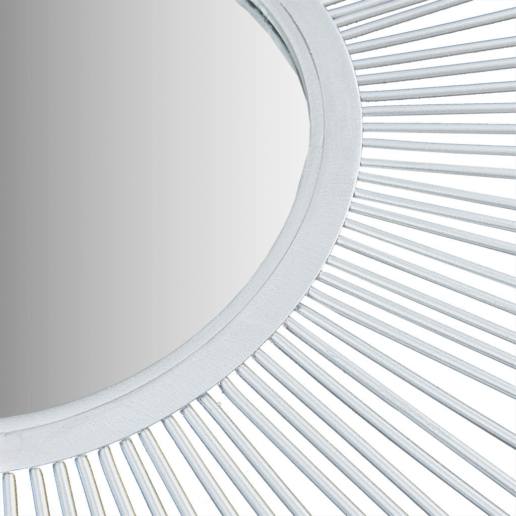 Sunburst Wall Decor Mirror 29.5"D Silver Mdf