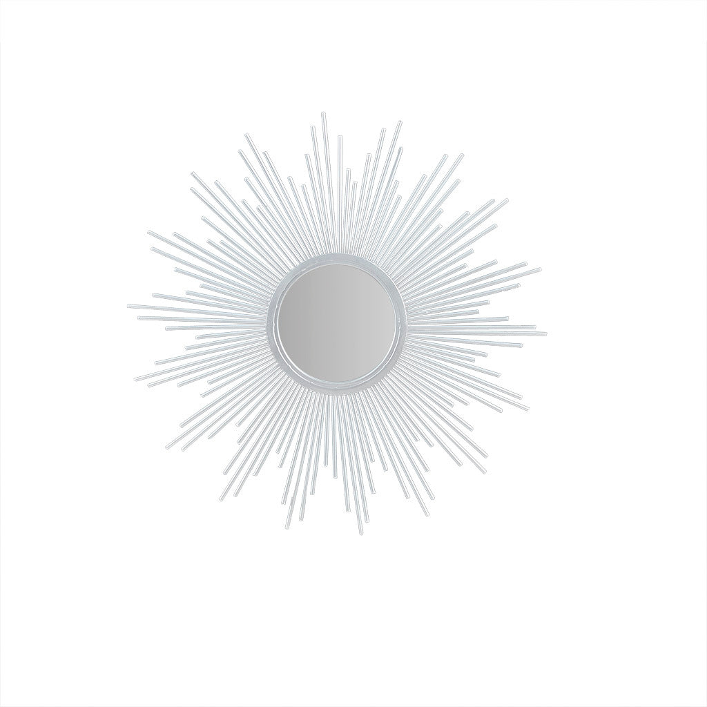 Sunburst Wall Decor Mirror 29.5"D Silver Mdf