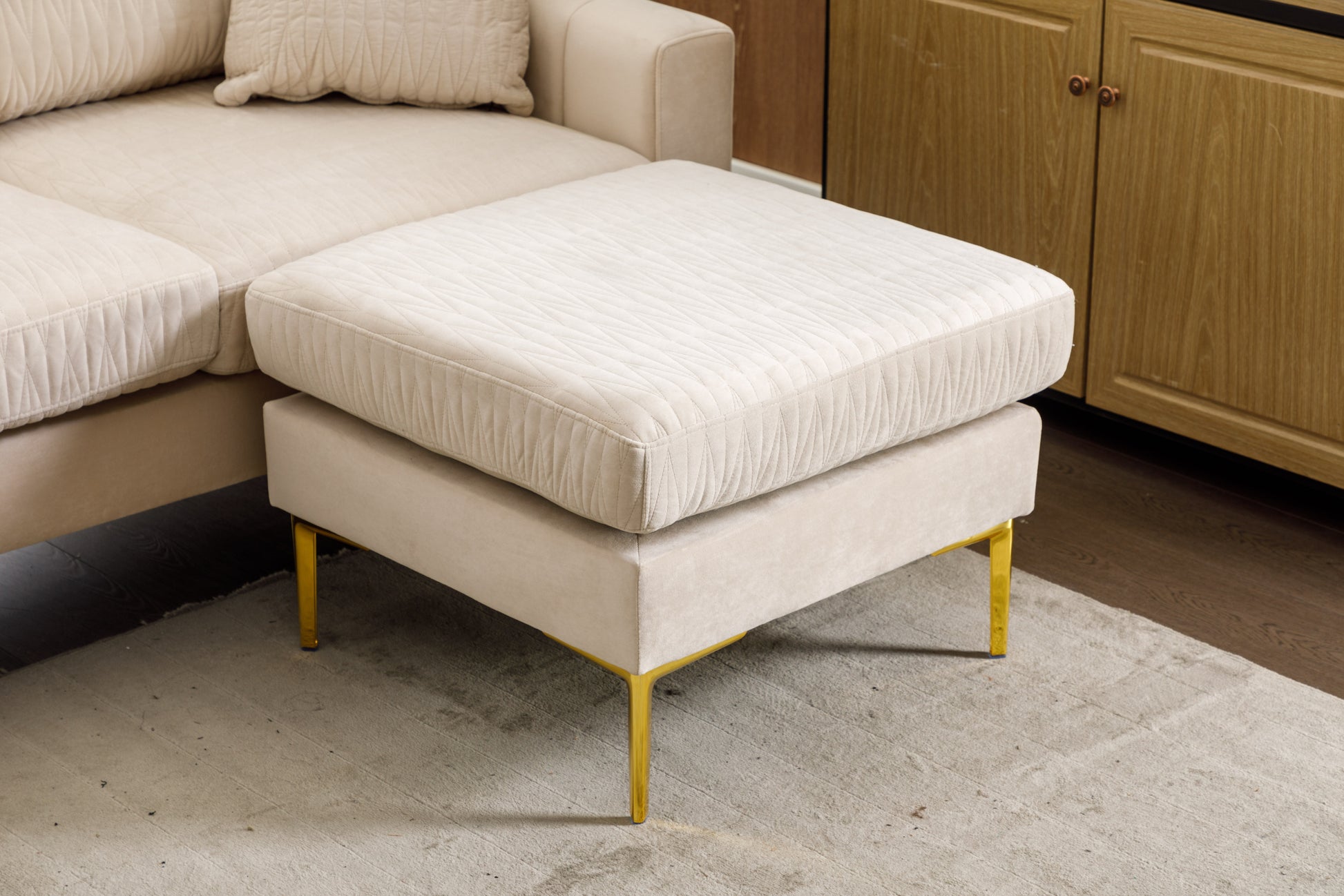 Untied We Win Accent Sofa Living Room Sofa Sectional Sofa Beige Velvet