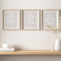 3 Piece Framed Glass Wall Art Set Beige Mdf