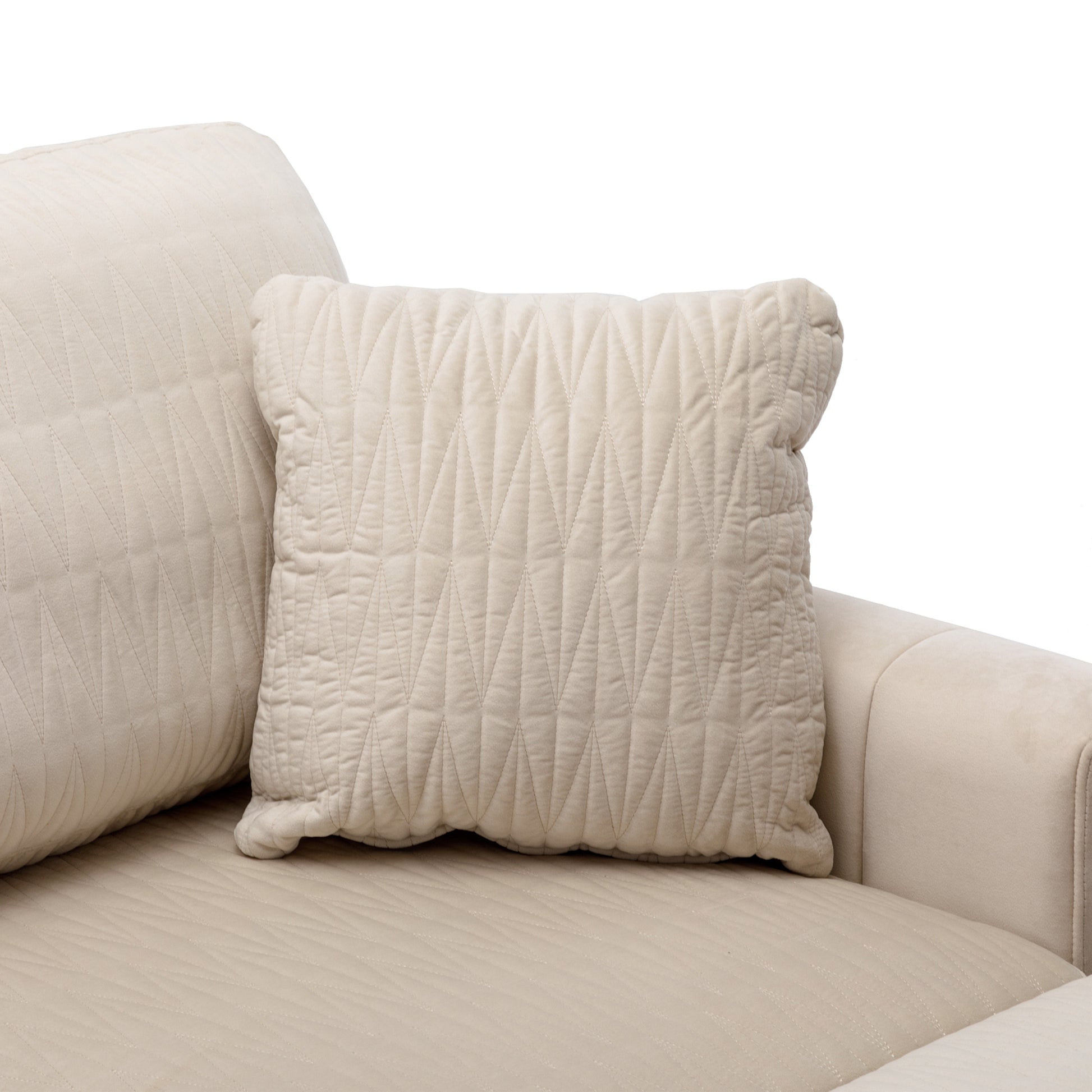 Untied We Win Accent Sofa Living Room Sofa Sectional Sofa Beige Velvet