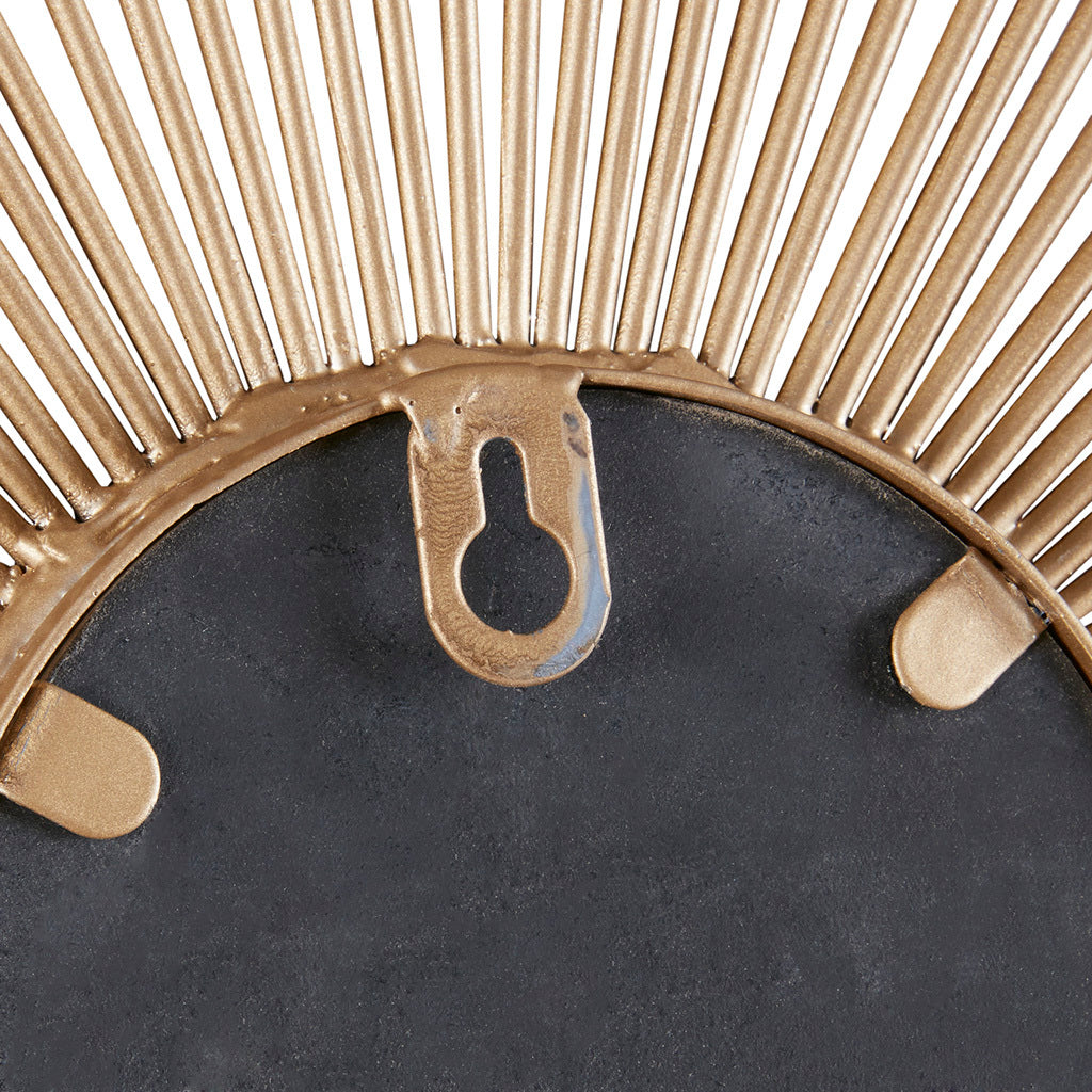 Sunburst Wall Decor Mirror 14.5"D Gold Mdf