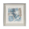 Hand Painted Abstract Framed Glass And Matted Wall Art Blue Mdf