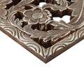 Distressed Carved Wood 2 Piece Wall Decor Set Bronze Mdf