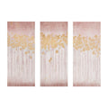 Gold Foil Abstract 3 Piece Canvas Wall Art Set Blush Mdf