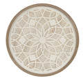 Round Two Tone Medallion Wall Decor Natural White Mdf