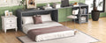 Queen Size Murphy Bed With Rotable Desk, Gray Box Spring Not Required Queen Gray Wood Bedroom Pine Bed Frame Solid Wood Mdf