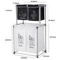 Laundry Hamper 2 Tier Laundry Sorter With 4 Removable Bags For Organizing Clothes, Laundry, Lights, Darks Black White Fabric