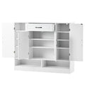 Sleek And Modern Shoe Cabinet With Adjustable Shelves, Minimalist Shoe Storage Organizer With Sturdy Top Surface, Space Saving Design Side Board For Various Sizes Of Items, White Square 3 4 Spaces White Primary Living Space Shelves Included Particle