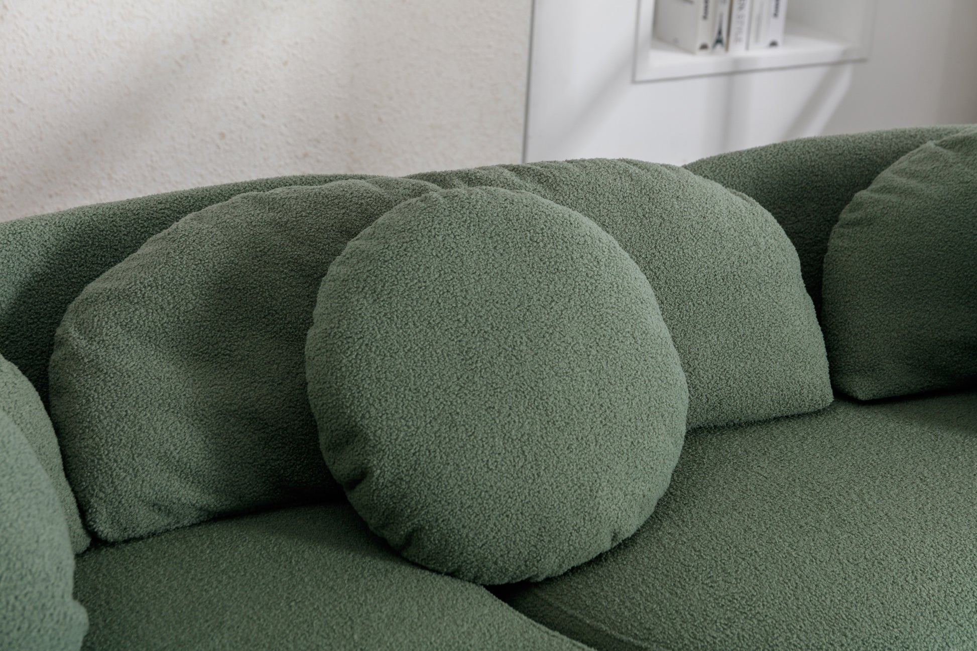 103.9" Modern Living Room Sofa Lamb Velvet Upholstered Couch Furniture For Home Or Office, Green Green Foam 2 Seat