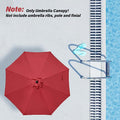 9' Patio Umbrella Replacement Canopy Outdoor Table Market Yard Umbrella Replacement Top Cover, Red Red Polyester