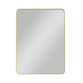 Wall Mirror 30X40 Inch Gold Rectangular Mirror Metal Framed Mirror Vanity Mirror Dressing Mirror, For Bathroom, Living Room, Bedroom Wall Decor Gold Glass Metal