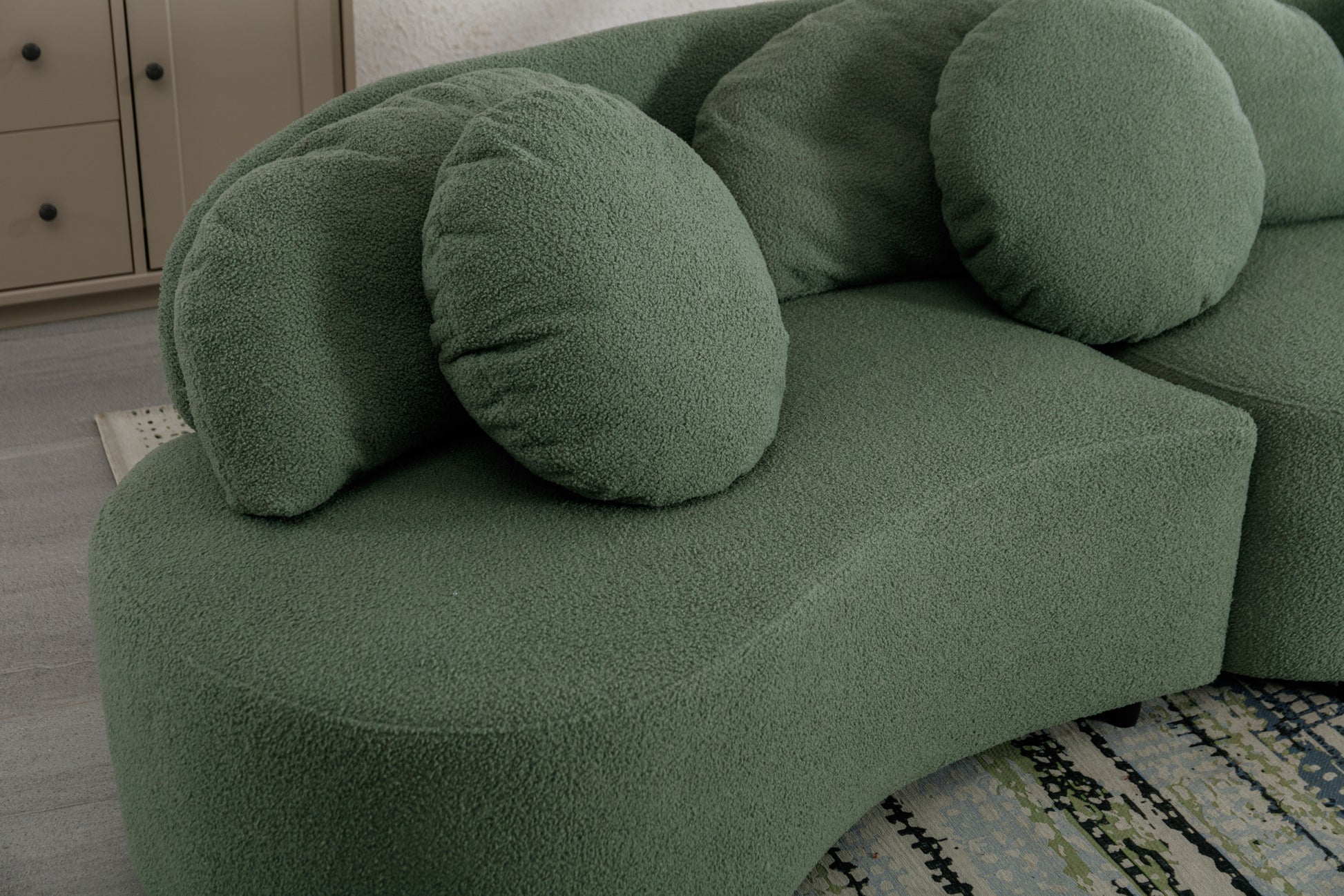 103.9" Modern Living Room Sofa Lamb Velvet Upholstered Couch Furniture For Home Or Office, Green Green Foam 2 Seat