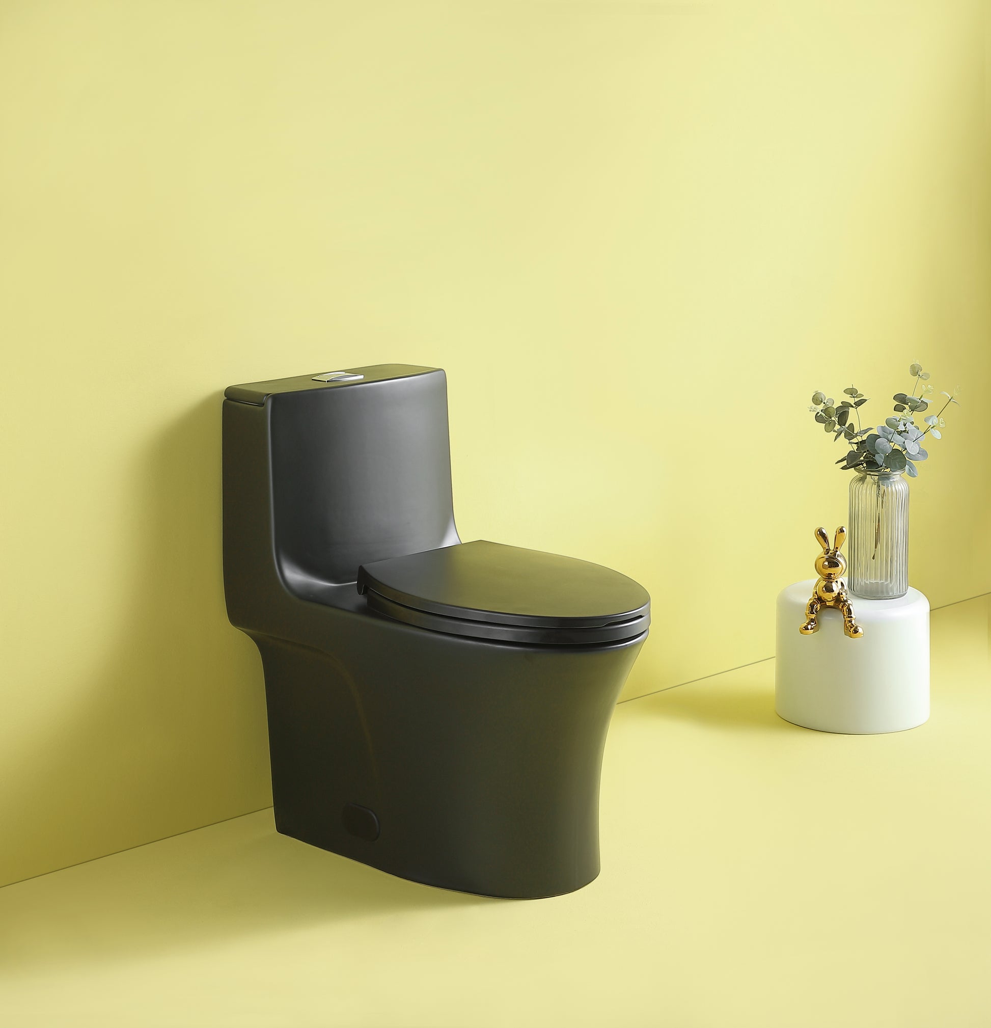 1.1 1.60 Gpf Dual Flush One Piece Toilet, Water Saving Elongated Comfort Height Floor Mounted, Soft Closing Seat, 1000 Gram Map Flushing Score Toilet, Matte Black 23T02 Mb Matt Black Ceramic