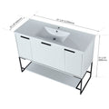 48 Inch Freestanding Bathroom Vanity With Resin Basin,48X18 1 White 2 1 Soft Close Doors Bathroom Freestanding Modern Plywood Plywood