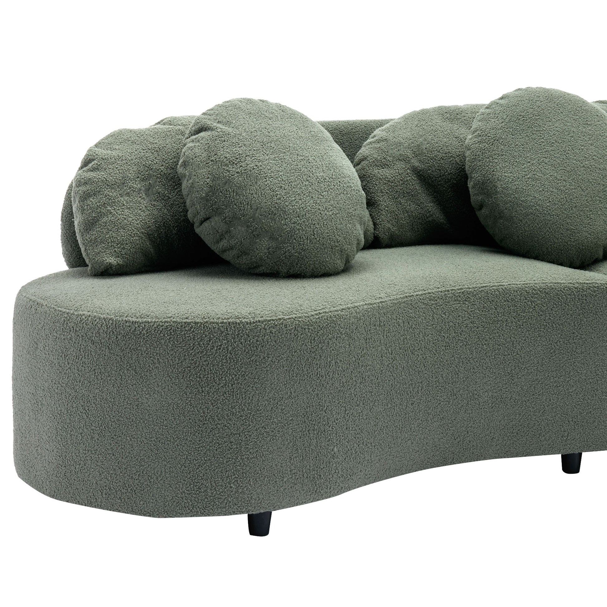 103.9" Modern Living Room Sofa Lamb Velvet Upholstered Couch Furniture For Home Or Office, Green Green Foam 2 Seat