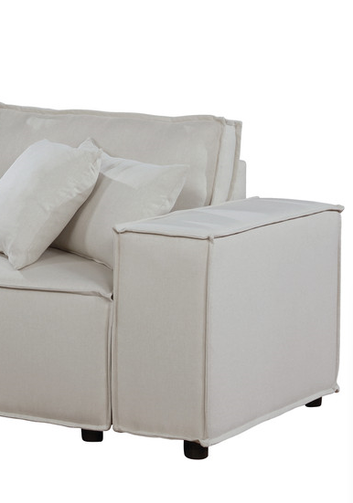 Jenson 99" Modular Sectional Sofa In Beige Linen Beige Linen