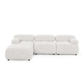 Modular Sectional Sofa, Button Tufted Designed And Diy Combination,L Shaped Couch With Reversible Ottoman, Ivory Teddy Fabric Ivory Polyester Wood Soft Tight Back Eucalyptus Pillow Top Arms Foam Spring