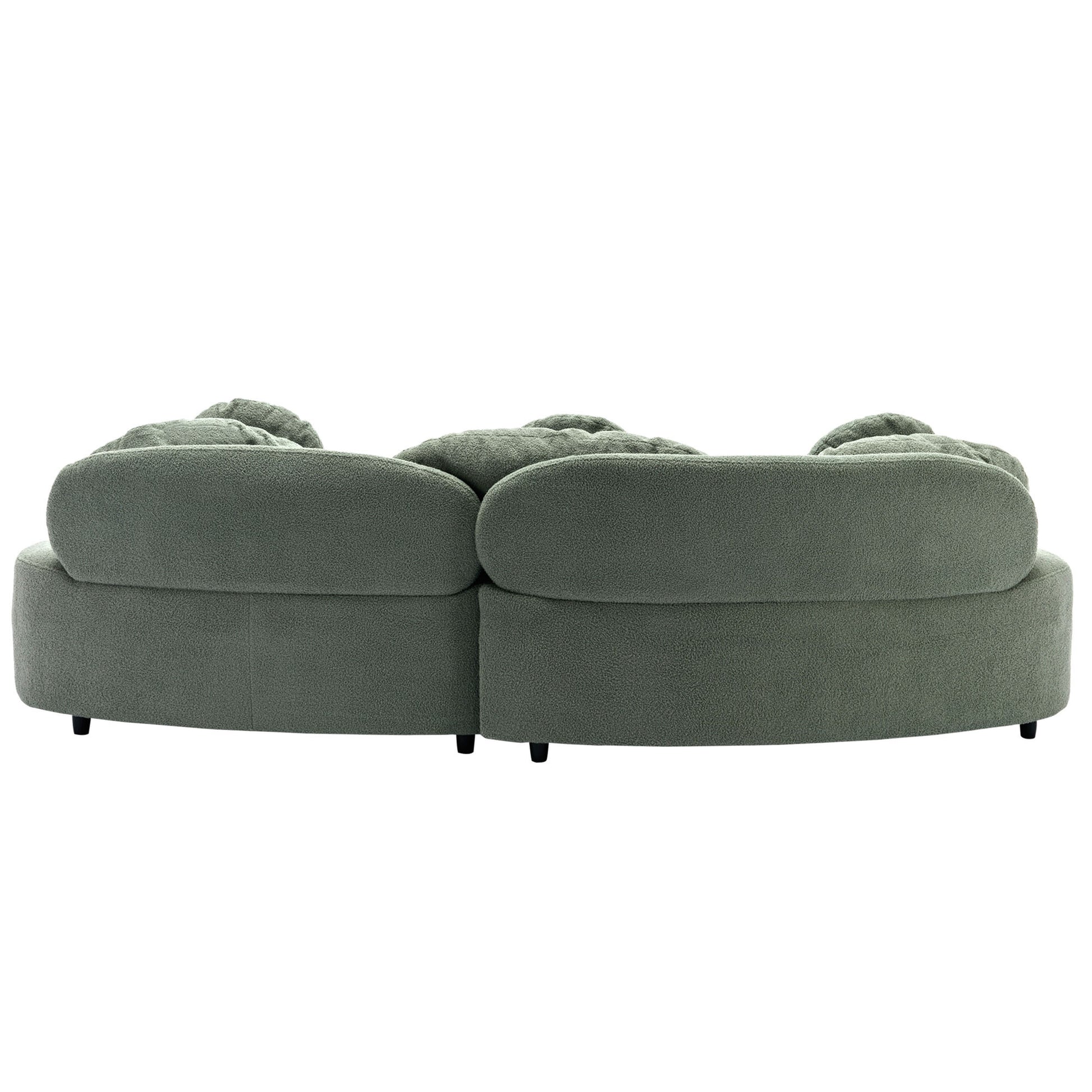 103.9" Modern Living Room Sofa Lamb Velvet Upholstered Couch Furniture For Home Or Office, Green Green Foam 2 Seat