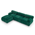 Modular Sectional Sofa, Button Tufted Designed And Diy Combination,L Shaped Couch With Reversible Ottoman, Green Velvet Dark Green Velvet Wood Soft Tight Back Eucalyptus Pillow Top Arms Foam Spring