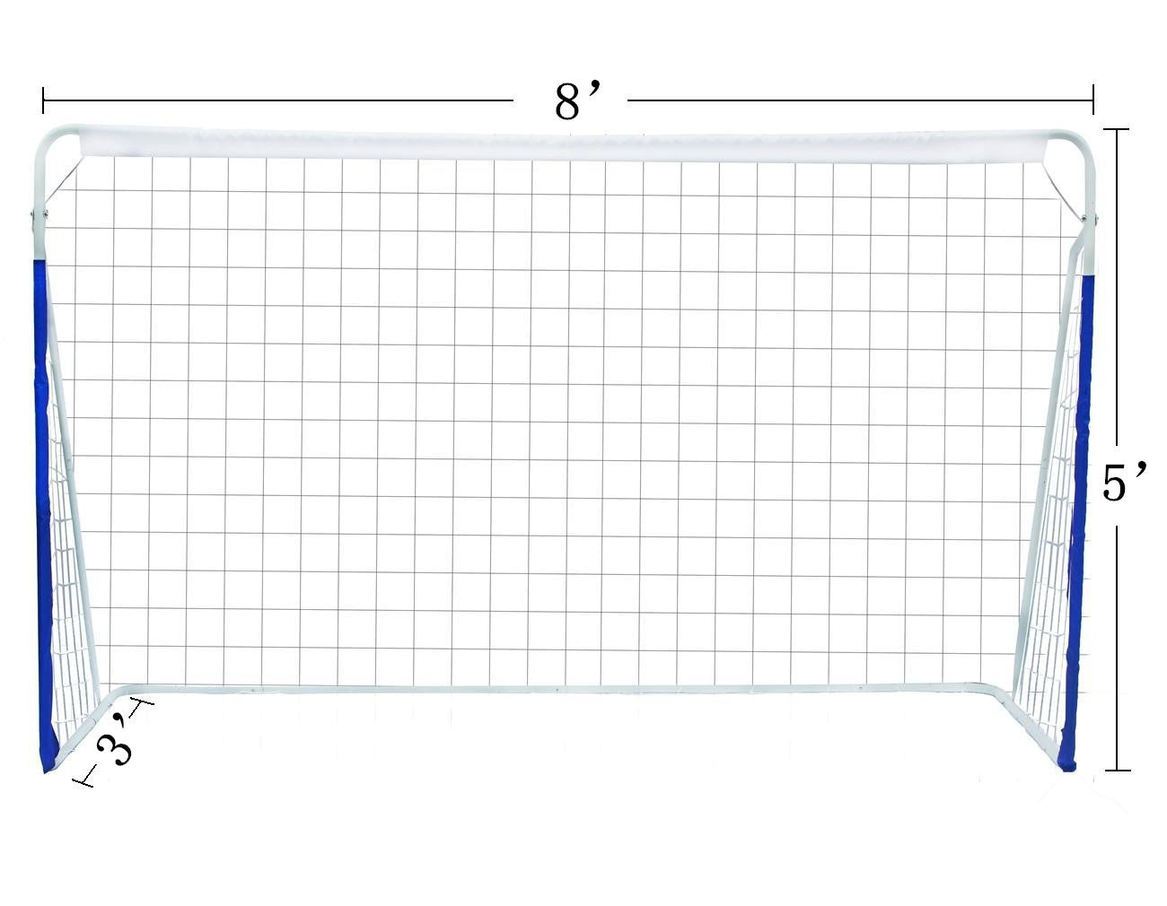 8X5Ft Soccer Goal For Backyard With Carry Bag Steel Pipe Goal Fun For Outdoor Indoor Training Games For Kids Youth Adult, For Easy Storage And Transportation White Iron