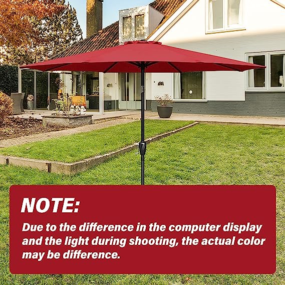 9' Patio Umbrella Replacement Canopy Outdoor Table Market Yard Umbrella Replacement Top Cover, Red Red Polyester