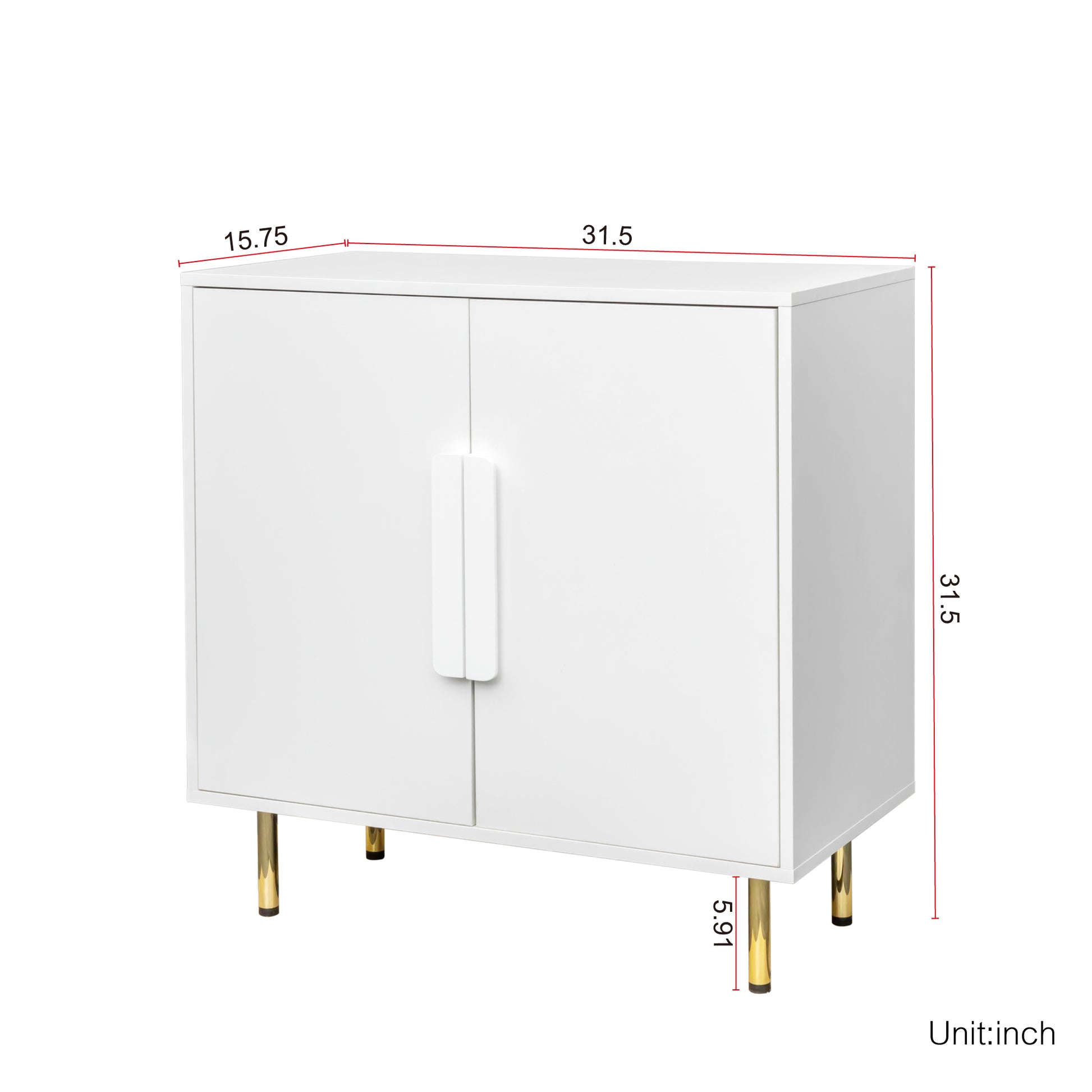 Sideboard Buffet Cabinet With Storage Modern Storage Cabinets With 2 Doors With Handle For Living Room Dining Room Entryway, White White Mdf