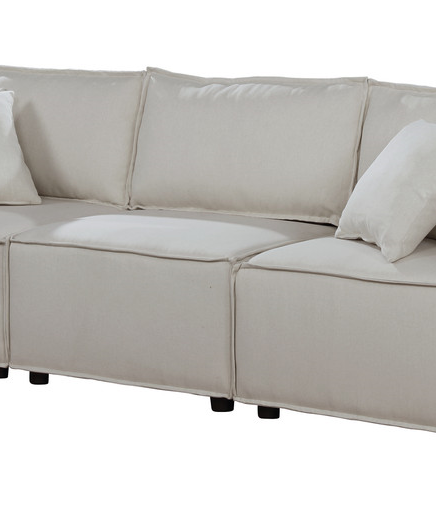 Jenson 99" Modular Sectional Sofa In Beige Linen Beige Linen
