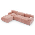 Modular Sectional Sofa, Button Tufted Designed And Diy Combination,L Shaped Couch With Reversible Ottoman, Pink Velvet Pink Velvet Wood Soft Tight Back Eucalyptus Pillow Top Arms Foam Spring