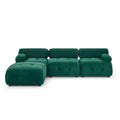 Modular Sectional Sofa, Button Tufted Designed And Diy Combination,L Shaped Couch With Reversible Ottoman, Green Velvet Dark Green Velvet Wood Soft Tight Back Eucalyptus Pillow Top Arms Foam Spring