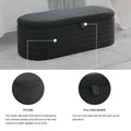 Video Welike Length 45.5 Inchesstorage Ottoman Bench Upholstered Fabric Storage Bench End Of Bed Stool With Safety Hinge For Bedroom, Living Room, Entryway, Black Teddy. Black Foam Fabric